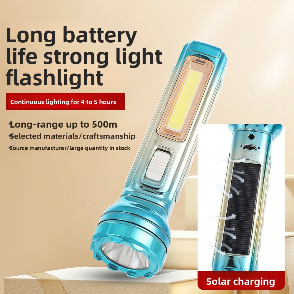 Outdoor Power Solutions - Solar-Powered Super Bright LED Flashlight -