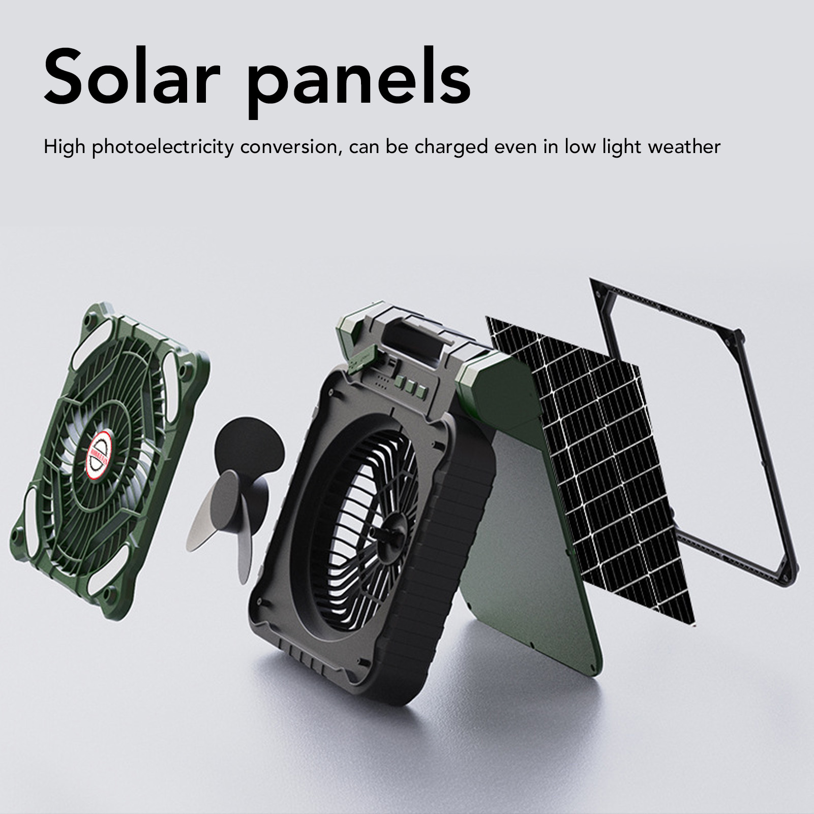 Solar Camping Fan Type C Charg - Outdoor Power Timer recension och pris