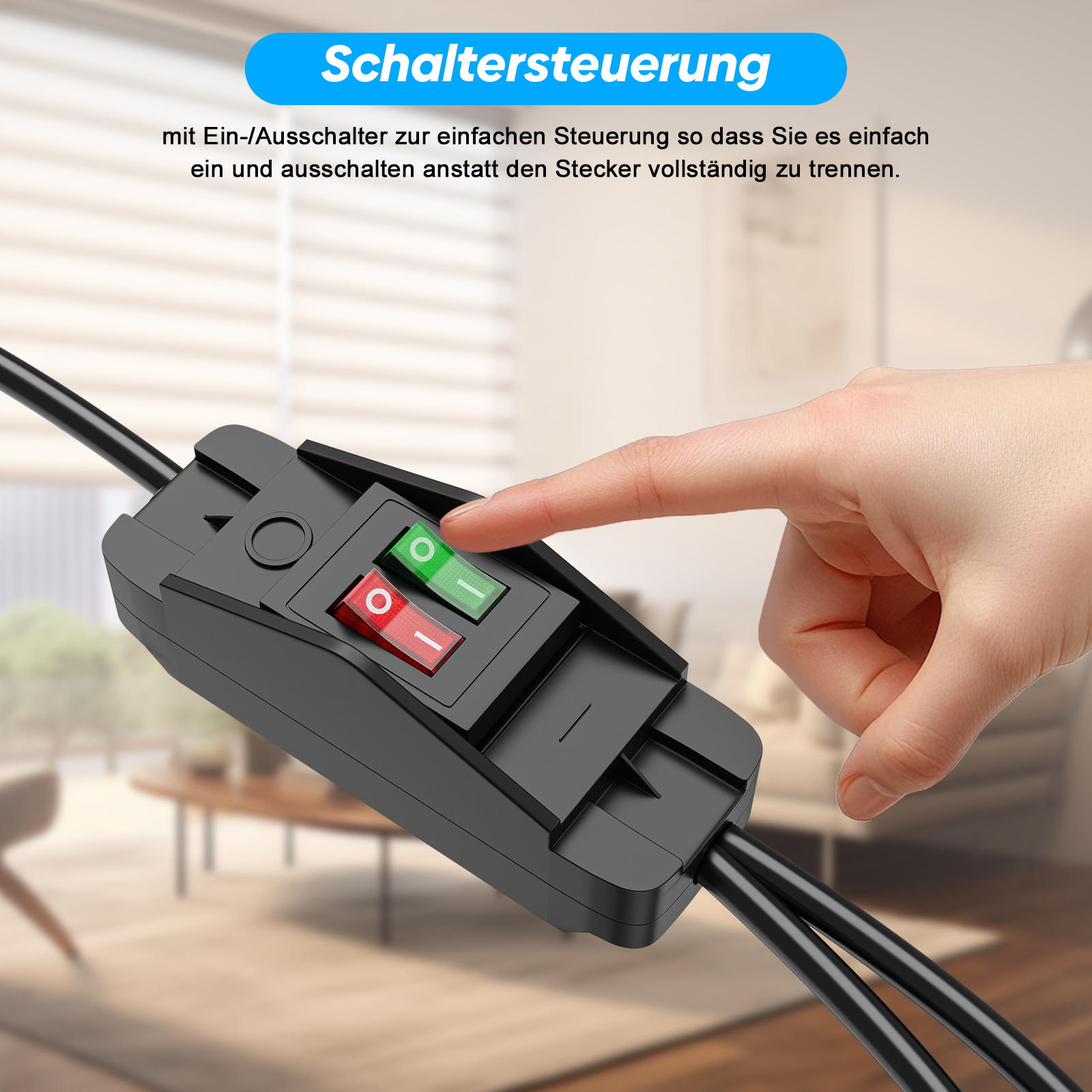 EU Plug Extension Cord with ON - Outdoor Power Outlet Extension recension och pris