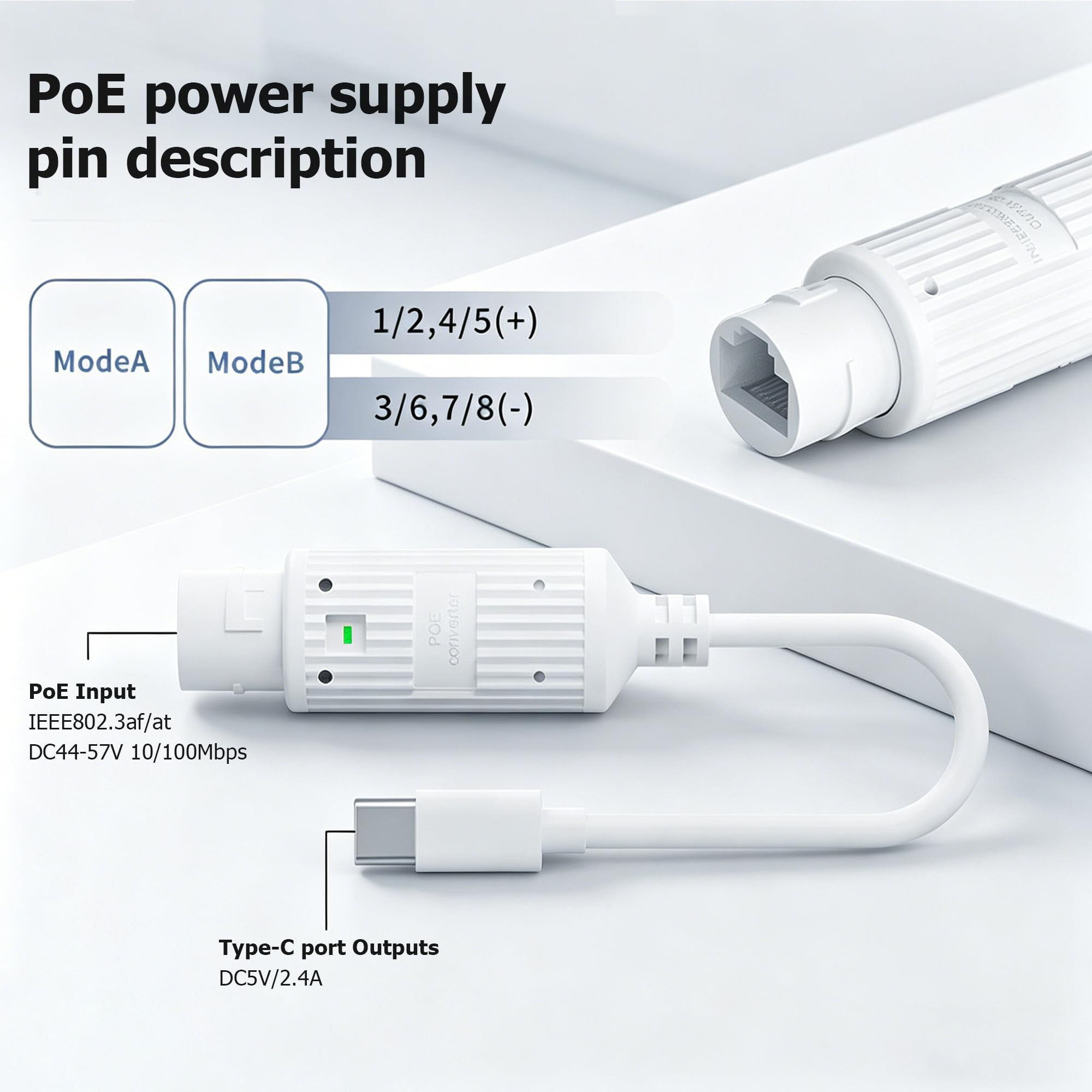 POE to USB-C Power Converter O - Outdoor Power Adapter Usb recension och pris